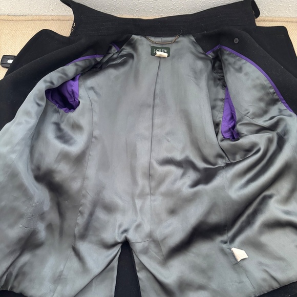 J. Crew Classic Black 100% Wool Pea Coat - Picture 4 of 6